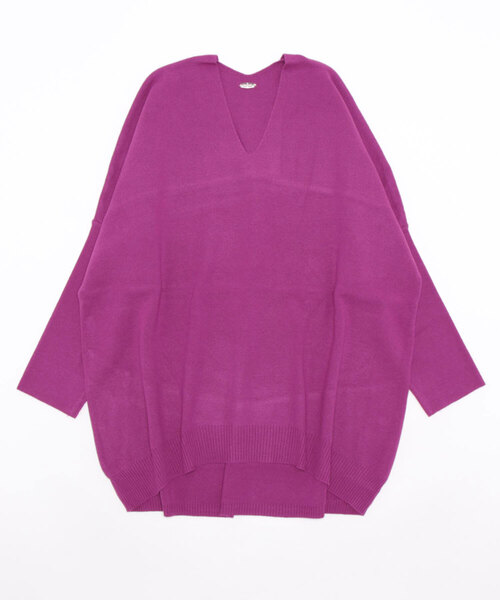 Q（キュー）の「やわもちVネックニット（ニット/セーター・レディース・バイオレット/ブラック/ピンク・MEDIUM）」の15枚目の写真