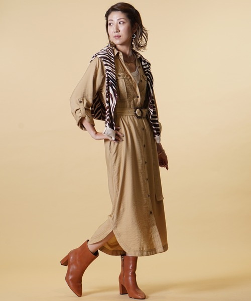 バナナリパブリック ファクトリー シャツワンピース　ベージュ BANANA REPUBLIC FACTORY STORE（バナナリパブリック
