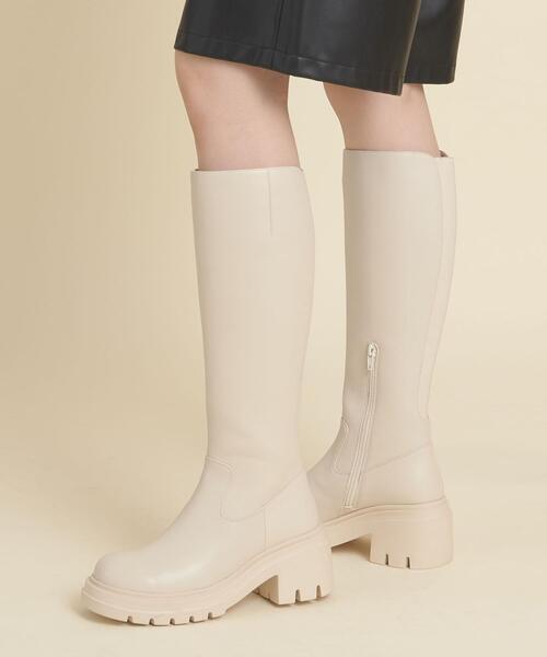 ODETTE E ODILE（オデットエオディール）の「【WEB限定】バックゴア ロングブーツ75●↑（ブーツ・レディース・ブラック/ダークブラウン/ベージュ・23.5cm/24.5cm/23cm/24cm/22.5cm/22cm/25cm）」の3枚目の写真