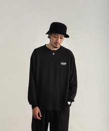 【UNCORD】 LOOSE LOGO L/S T-SHIRT / ワンポイント ロゴ プリント オーバーサイズ 長袖 Tシャツ / ロンT