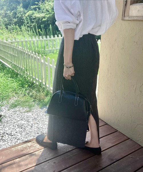 LAUIR（ラウアー）の「千鳥チェックタイトスカート（スカート・レディース・ブラウン/チャコール・MEDIUM/LARGE/SMALL）」の8枚目の写真