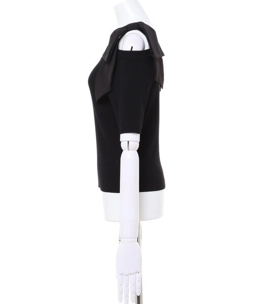 INGNI(イング)の「肩リボン/オフショルニット(ニット/セーター・レディース・ブラック/グレー系その他/アイボリー・M)」の5枚目の写真