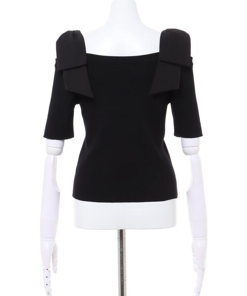 INGNI(イング)の「肩リボン/オフショルニット(ニット/セーター・レディース・ブラック/グレー系その他/アイボリー・M)」の6枚目の写真