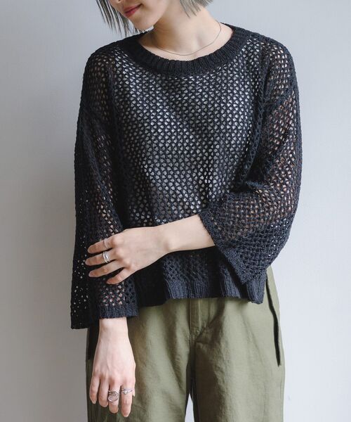 RETRO GIRL（レトロガール）の「テープヤーンニットPO（Tシャツ/カットソー・レディース・バーガンディー/ブラック/オフホワイト・FREE）」の3枚目の写真