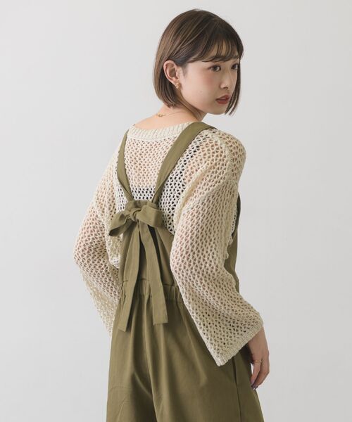 RETRO GIRL（レトロガール）の「テープヤーンニットPO（Tシャツ/カットソー・レディース・バーガンディー/ブラック/オフホワイト・FREE）」の4枚目の写真