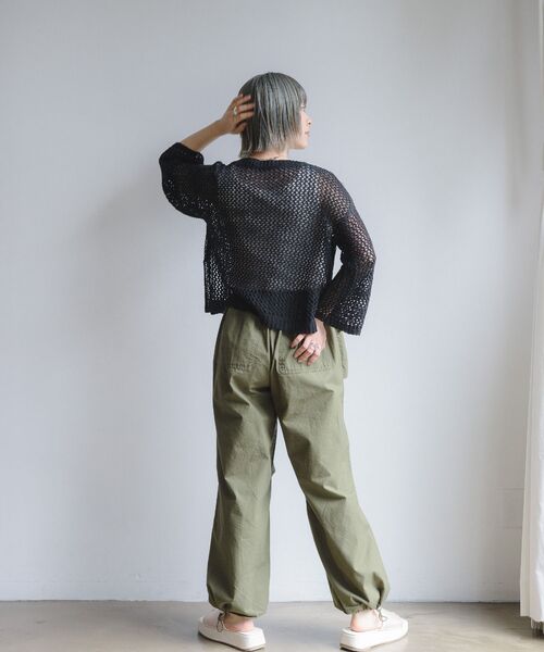 RETRO GIRL（レトロガール）の「テープヤーンニットPO（Tシャツ/カットソー・レディース・バーガンディー/ブラック/オフホワイト・FREE）」の5枚目の写真