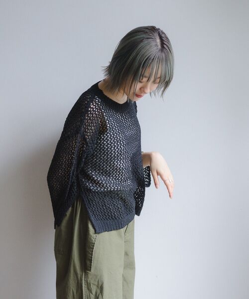 RETRO GIRL（レトロガール）の「テープヤーンニットPO（Tシャツ/カットソー・レディース・バーガンディー/ブラック/オフホワイト・FREE）」の18枚目の写真