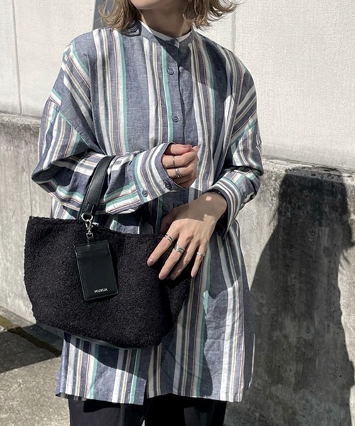 MURUA(ムルーア)の「MURUA (ムルーア) トートバッグ ボア MR-B1081(トートバッグ・レディース・ブルー/グレー/ブラック・FREE)」の2枚目の写真