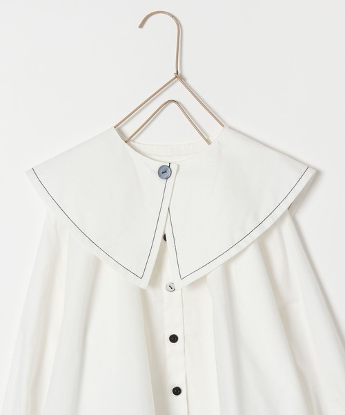 LOWRYS FARM（ローリーズファーム）の「ビッグカラー２ＷＡＹブラウス　162221（シャツ/ブラウス・キッズ・ブラック/オフホワイト・110cm/120cm/130cm/140cm/150cm）」の9枚目の写真