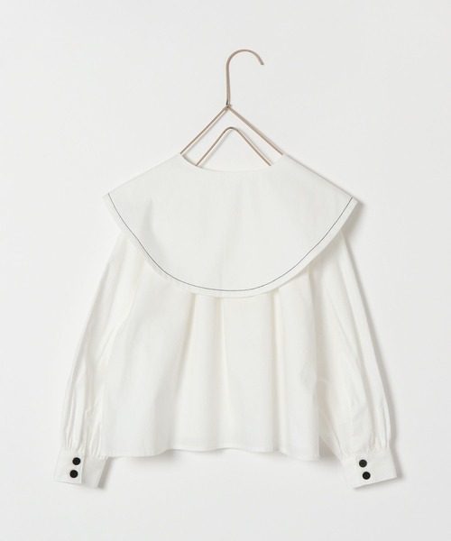 LOWRYS FARM（ローリーズファーム）の「ビッグカラー２ＷＡＹブラウス　162221（シャツ/ブラウス・キッズ・ブラック/オフホワイト・110cm/120cm/130cm/140cm/150cm）」の12枚目の写真