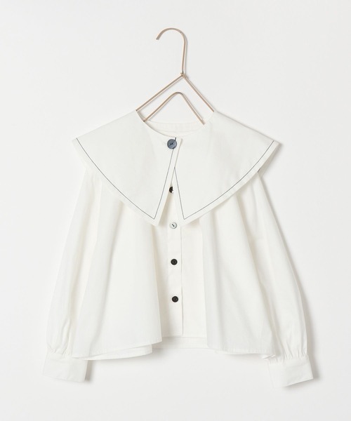 LOWRYS FARM（ローリーズファーム）の「ビッグカラー２ＷＡＹブラウス　162221（シャツ/ブラウス・キッズ・ブラック/オフホワイト・110cm/120cm/130cm/140cm/150cm）」の20枚目の写真