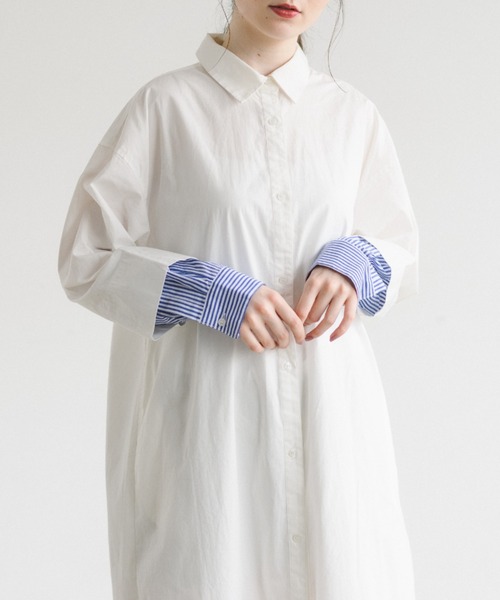 新品未着用ADORE レイヤード　ネイビーストライプ　シャツワンピース　M 1103172031_636379cf98e84.jpeg