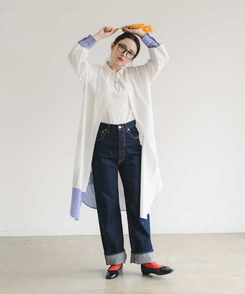 idem（イデム）の「【ZOZOTOWN限定】stripe layered shirt onepiece/ストライプレイヤードシャツワンピース（シャツワンピース・レディース・ホワイト/ライトブルー・FREE）」の20枚目の写真