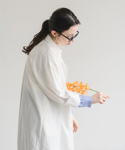 idem（イデム）の「【ZOZOTOWN限定】stripe layered shirt onepiece/ストライプレイヤードシャツワンピース（シャツワンピース・レディース・ホワイト/ライトブルー・FREE）」の21枚目の写真