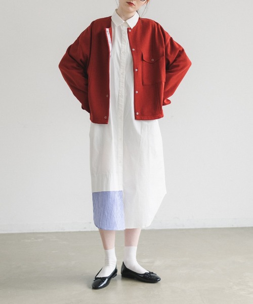 idem（イデム）の「【ZOZOTOWN限定】stripe layered shirt