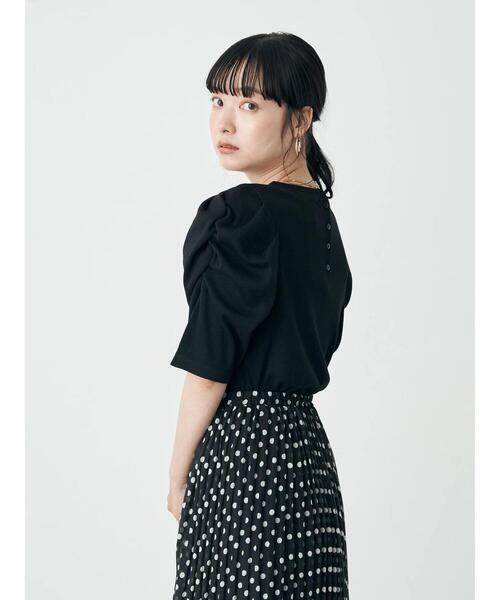 earth music&ecology（アースミュージックアンドエコロジー）の「袖シャーリングカットプルオーバー（Tシャツ/カットソー・レディース・ミント/オフホワイト/ピンク/ブラック・M/S）」の17枚目の写真