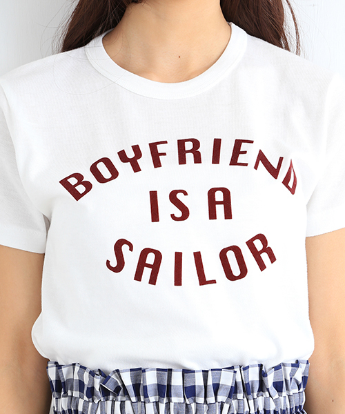 B:MING by BEAMS（ビーミングバイビームス）の「＜VERY 5月号・InRed 6月号掲載＞ビーミング by ビームス / フロッキープリントTシャツ（Tシャツ/カットソー・レディース・ホワイト/チャコールグレー/ネイビー・ONE SIZE）」の6枚目の写真