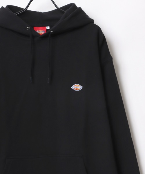 Dickies(ディッキーズ)の「Dickies/ディッキーズ 別注 オーバーサイズ 裏毛 ミニロゴワッペン ワンポイント刺繍 スウェット パーカー フーディー/長袖 トップス プルオーバー/レディース メンズ(パーカー・メンズ・ホワイト/アッシュグレー/ブラック/ダークグリーン/ネイビー/オートミール/ブラック系その他/グレー系その他/ベージュ系その他・M/L/XL)」の3枚目の写真