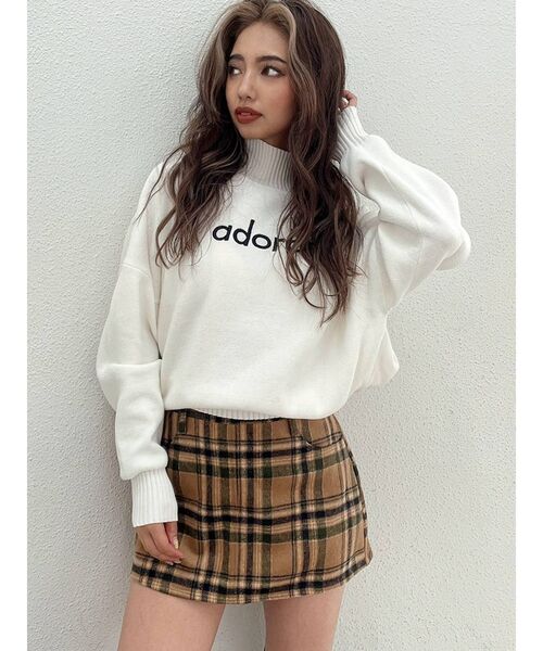 GYDA(ジェイダ)の「adorbs ボトルネックショートニットトップス(ニット/セーター・レディース・オフホワイト/ブラック/マスタード/ベージュ・FREE)」の15枚目の写真