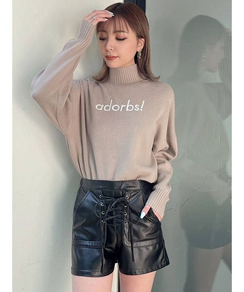 GYDA(ジェイダ)の「adorbs ボトルネックショートニットトップス(ニット/セーター・レディース・オフホワイト/ブラック/マスタード/ベージュ・FREE)」の18枚目の写真