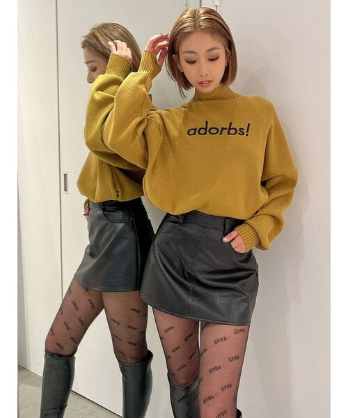 GYDA(ジェイダ)の「adorbs ボトルネックショートニットトップス(ニット/セーター・レディース・オフホワイト/ブラック/マスタード/ベージュ・FREE)」の22枚目の写真