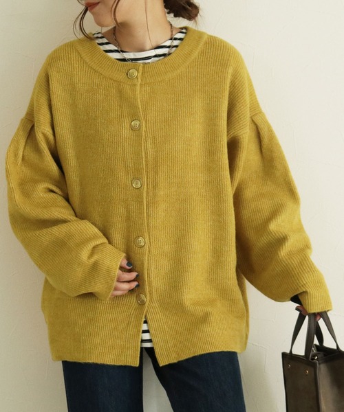 reca（レカ）の「ルーズニットカーディガン（カーディガン/ボレロ・レディース・ダークグリーン/マスタード/ダークベージュ・M）」の7枚目の写真