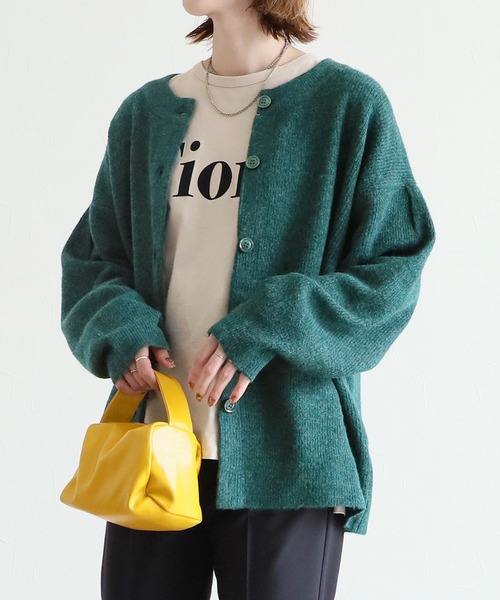 reca（レカ）の「ルーズニットカーディガン（カーディガン/ボレロ・レディース・ダークグリーン/マスタード/ダークベージュ・M）」の16枚目の写真