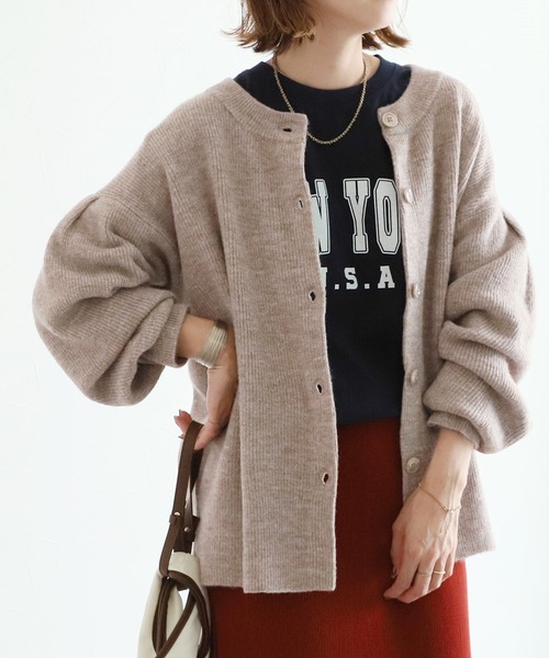 reca（レカ）の「ルーズニットカーディガン（カーディガン/ボレロ・レディース・ダークグリーン/マスタード/ダークベージュ・M）」の9枚目の写真