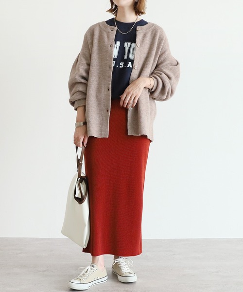 reca（レカ）の「ルーズニットカーディガン（カーディガン/ボレロ・レディース・ダークグリーン/マスタード/ダークベージュ・M）」の13枚目の写真