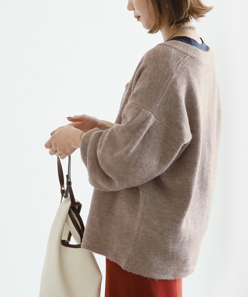 reca（レカ）の「ルーズニットカーディガン（カーディガン/ボレロ・レディース・ダークグリーン/マスタード/ダークベージュ・M）」の10枚目の写真