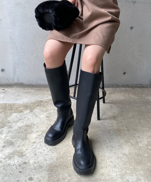 DouDou（ドゥドゥ）の「タンクロングブーツ（ブーツ・レディース・ブラック・SMALL/LARGE/MEDIUM）」の13枚目の写真