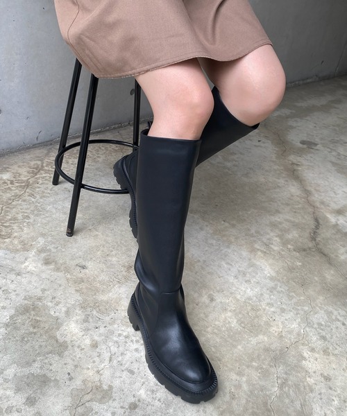 DouDou（ドゥドゥ）の「タンクロングブーツ（ブーツ・レディース・ブラック・SMALL/LARGE/MEDIUM）」の14枚目の写真