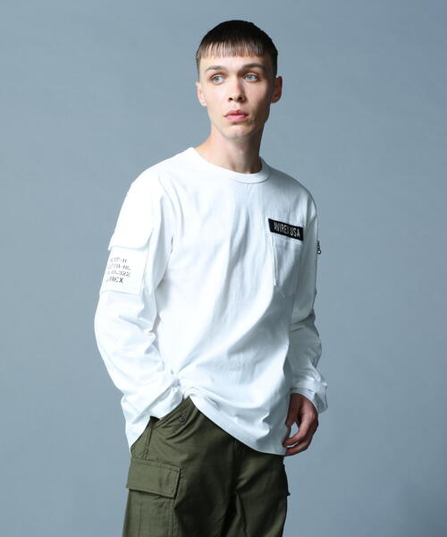 AVIREX（アヴィレックス）の「ファティーグ クルーネック 長袖 Tシャツ/LONG SLEEVE FATIGUE CREW NECK T-SHIRT（Tシャツ/カットソー・メンズ・オリーブ系/その他3/ブラック/ホワイト/ブラック系その他2/ネイビー・M/XL/L/2XL）」の18枚目の写真