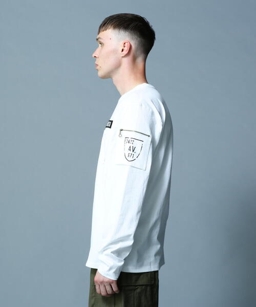 AVIREX（アヴィレックス）の「ファティーグ クルーネック 長袖 Tシャツ/LONG SLEEVE FATIGUE CREW NECK T-SHIRT（Tシャツ/カットソー・メンズ・オリーブ系/その他3/ブラック/ホワイト/ブラック系その他2/ネイビー・M/XL/L/2XL）」の17枚目の写真