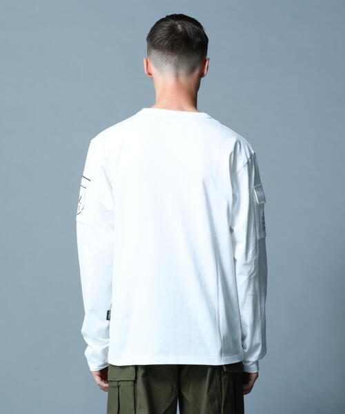 AVIREX（アヴィレックス）の「ファティーグ クルーネック 長袖 Tシャツ/LONG SLEEVE FATIGUE CREW NECK T-SHIRT（Tシャツ/カットソー・メンズ・オリーブ系/その他3/ブラック/ホワイト/ブラック系その他2/ネイビー・M/XL/L/2XL）」の16枚目の写真
