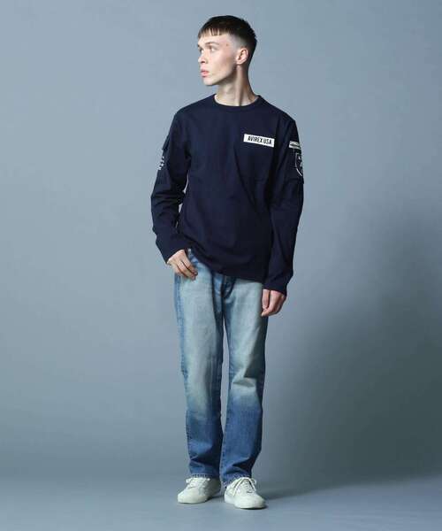 AVIREX（アヴィレックス）の「ファティーグ クルーネック 長袖 Tシャツ/LONG SLEEVE FATIGUE CREW NECK T-SHIRT（Tシャツ/カットソー・メンズ・オリーブ系/その他3/ブラック/ホワイト/ブラック系その他2/ネイビー・M/XL/L/2XL）」の20枚目の写真