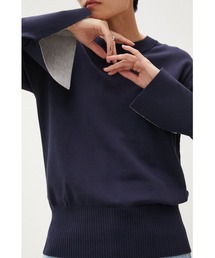 バイカラークルーネックプルオーバー