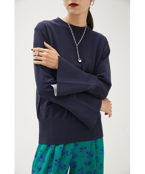 crie conforto（クリーコンフォルト）の「バイカラークルーネックプルオーバー（ニット/セーター・レディース・ネイビー/グレー/イエロー・SMALL/MEDIUM）」の21枚目の写真