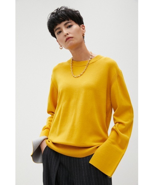 crie conforto（クリーコンフォルト）の「バイカラークルーネックプルオーバー（ニット/セーター・レディース・ネイビー/グレー/イエロー・SMALL/MEDIUM）」の11枚目の写真