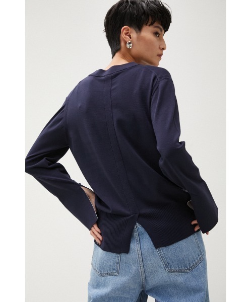 crie conforto（クリーコンフォルト）の「バイカラークルーネックプルオーバー（ニット/セーター・レディース・ネイビー/グレー/イエロー・SMALL/MEDIUM）」の7枚目の写真