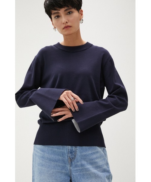 crie conforto（クリーコンフォルト）の「バイカラークルーネックプルオーバー（ニット/セーター・レディース・ネイビー/グレー/イエロー・SMALL/MEDIUM）」の8枚目の写真