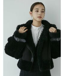 MURUA | ボアスリーブフェイクムートン(ムートンコート)