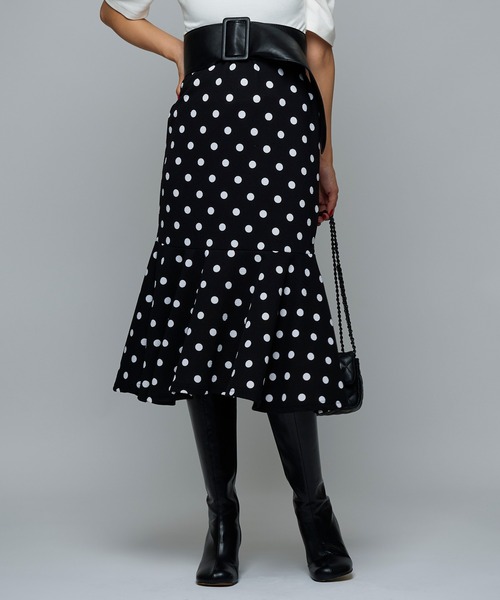 Narcissus（ナルシス）の「【Narcissus】ドットマーメイドスカート（スカート・レディース・ブラック/ホワイト・FREE）」の2枚目の写真