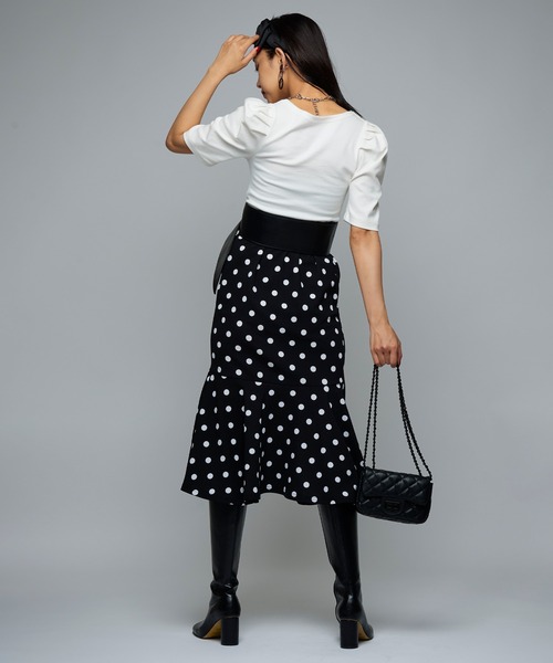 Narcissus（ナルシス）の「【Narcissus】ドットマーメイドスカート（スカート・レディース・ブラック/ホワイト・FREE）」の6枚目の写真