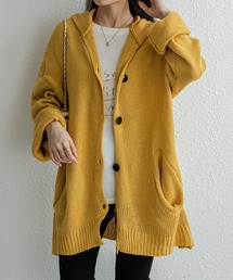 バルキーニット フードカーディガン