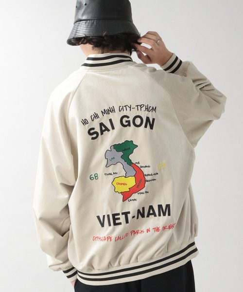 RAGEBLUE（レイジブルー）の「リバーシブルスカジャン/ベトジャン（スカジャン・メンズ・ブラック/ブルー・FREE）」の2枚目の写真