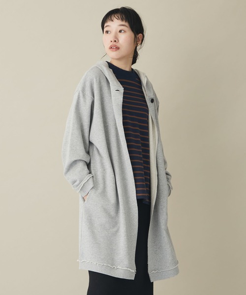CRAFT STANDARD BOUTIQUE(クラフトスタンダードブティック)の「フーディーロングカーディガン *(カーディガン/ボレロ・レディース・ブラック/カーキ/グレー系その他・FREE)」の2枚目の写真