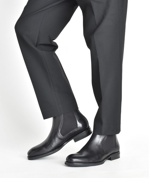 ラウンドトゥ レザー サイドゴアブーツ（ブーツ）｜LUCIUS（ルシウス