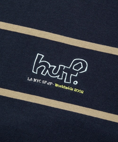 HUF（ハフ）の「DROP OUT STRIPE CREW / HUF ストライプ ロングスリーブクルー（Tシャツ/カットソー・メンズ・アッシュグレー/ネイビー/ブラウン/ベージュ・SMALL/MEDIUM/LARGE/X-LARGE/XX-LARGE）」の15枚目の写真