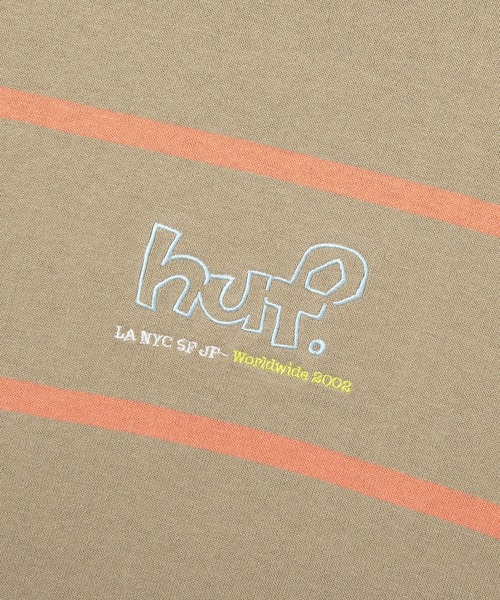 HUF（ハフ）の「DROP OUT STRIPE CREW / HUF ストライプ ロングスリーブクルー（Tシャツ/カットソー・メンズ・アッシュグレー/ネイビー/ブラウン/ベージュ・SMALL/MEDIUM/LARGE/X-LARGE/XX-LARGE）」の17枚目の写真